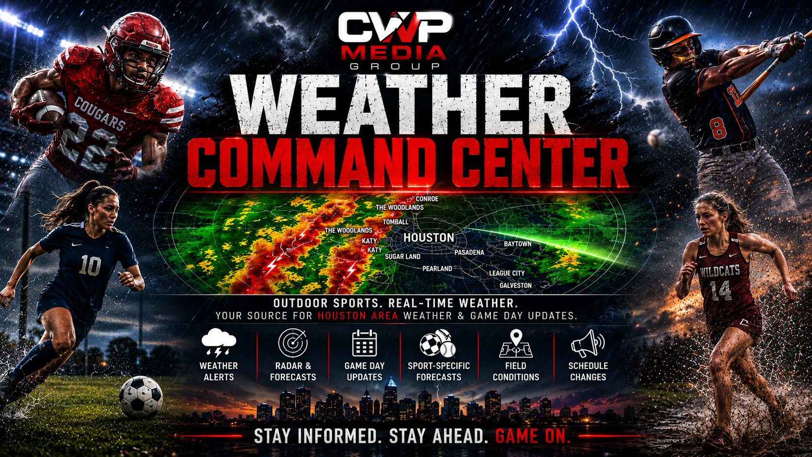 CWP Media Group Weather Command Center — Houston area outdoor sports weather alerts